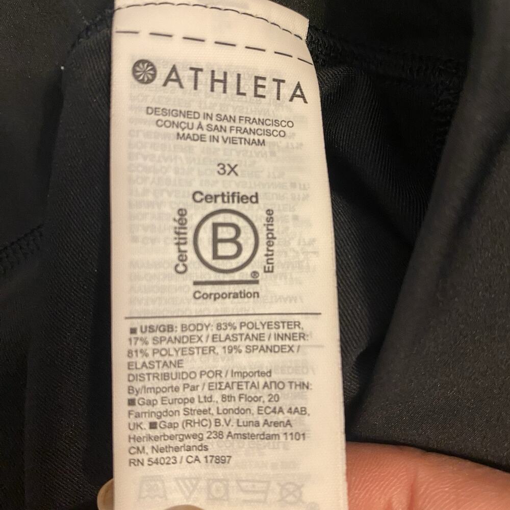 Athleta Ace Tennis Black Active Wear Skort 15 1/2” Women 3X Pull On Outdoorsy - Picture 3 of 10